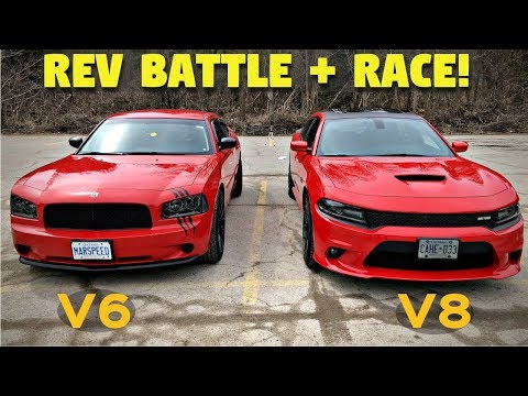 Dodge Charger Rev Battle & Race! - 2017 Daytona R/T Stock vs. 2009 SXT Modded (V6 vs. V8) 2019