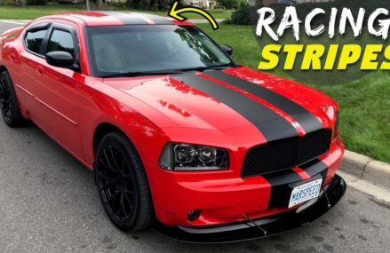 NEW LOOK! Matte Black Racing Stripes on My Dodge Charger! in 74722 Battiest OK