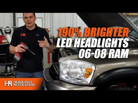 190% BRIGHTER HEADLIGHTS! 06-08 Ram LED Headlight and LED Turn Signal Bulbs Install Dodge Ram Led Headlights