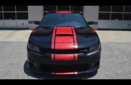 Dodge Charger Scat Pack Diamond Red Stripes, Paint Protection Film, and Ceramic Coatings Within Zip 21275 Baltimore MD