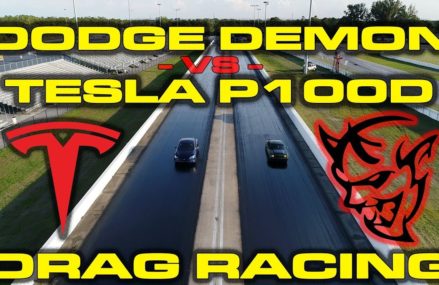 840HP Dodge Demon 1/4 Mile with Race ECU vs Tesla Model S P100D Drag Racing Within Zip 93201 Alpaugh CA