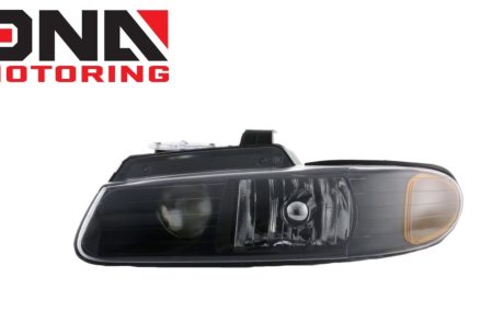 96-99 Dodge Caravan / Voyager Black / Amber Headlights at Mellen 54546 WI