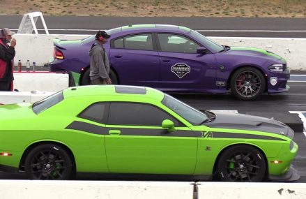 Hellcat Charger vs Challenger Scat Pack T/A – drag race Now at 3441 Ashuelot NH