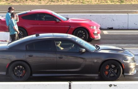 Shelby GT350 vs Hellcat Charger – drag race Within Zip 33786 Belleair Beach FL