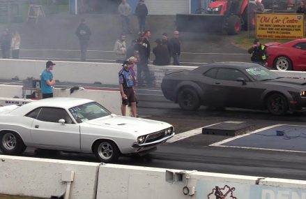 The Legend meets The Demon- Classic 72′ Challenger vs Dodge Demon-drag race Around Zip 88441 Bell Ranch NM