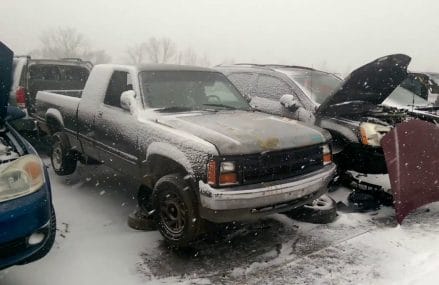 Creepy 1st Gen Dakota in the junk yard Locally at 66546 Wakarusa KS