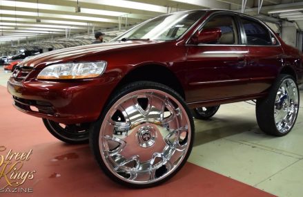 Candy Red Honda Accord on 32″s Near 2134 Allston MA