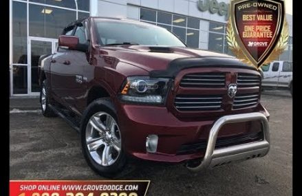 2017| Dodge| Ram| 1500| Sport| Sunroof| Low KM| 4X4| Leather/Cloth| Grove Dodge From 1606 Worcester MA