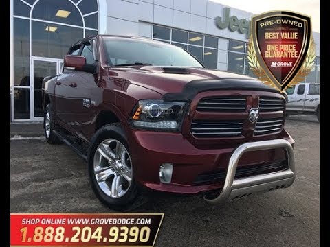 2017| Dodge| Ram| 1500| Sport| Sunroof| Low KM| 4X4| Leather/Cloth| Grove Dodge Dodge Ram Bull Bar