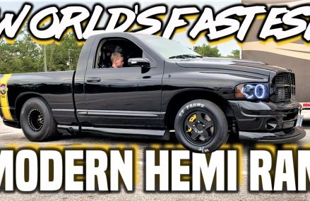 Twin Turbo Rumble Bee Sets 1/4 Mile Record For A Modern Hemi Ram! Local 2472 Watertown MA